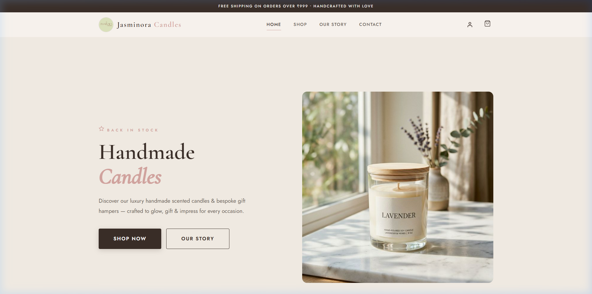 Jasminora website preview